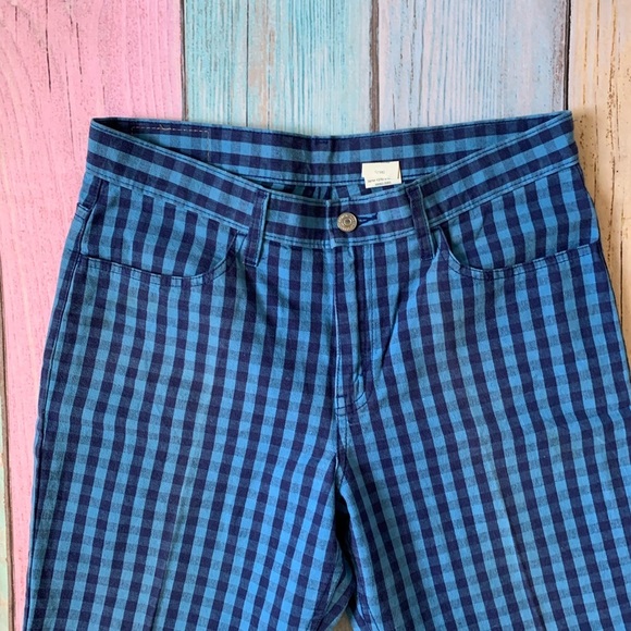 Blue Checkered Levi’s cropped pants - Picture 3 of 8